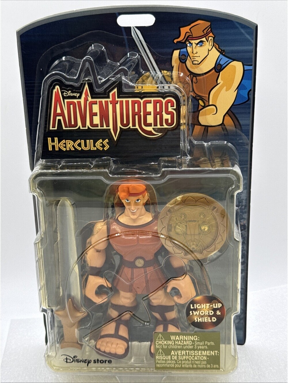 Disney Store Exclusive Adventures Hercules 6" Action Figure 1999 Sword & Shield